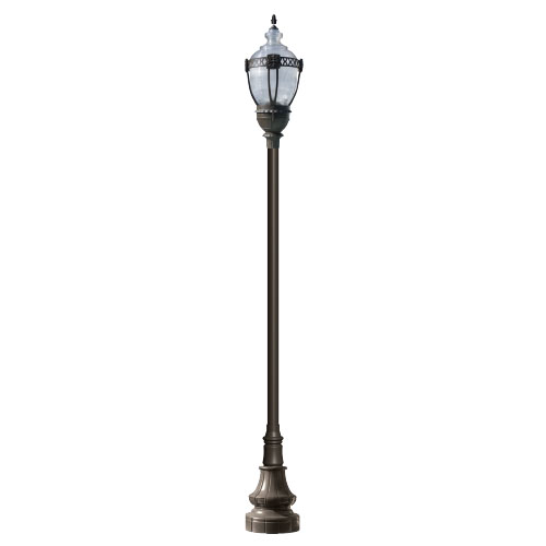 CAD Drawings Dabmar Lighting Clear Top Acorn Post Fixture with Decorative Base GM8930 - GM8939